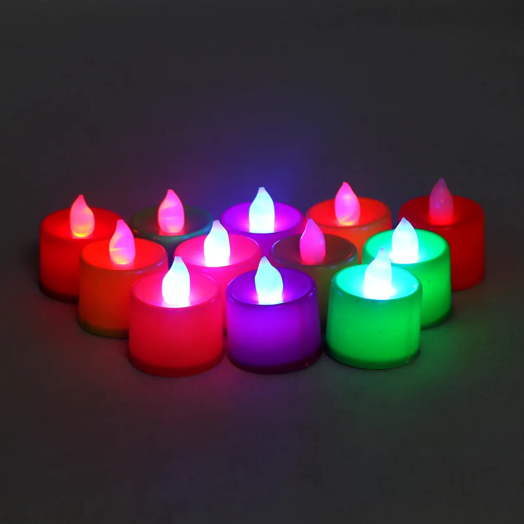 12pcs LED Candles Multicolor Flameless Color Changing Tea Light Candle