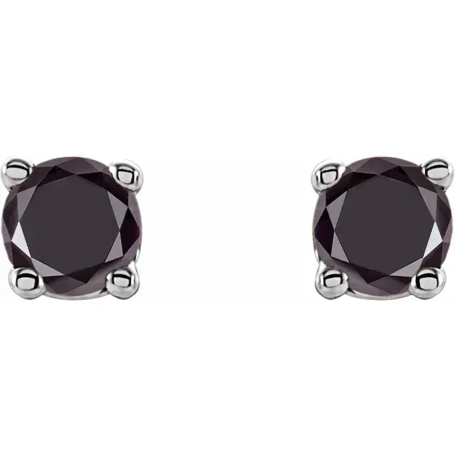 14K BLACK DIAMOND STUD EARRINGS