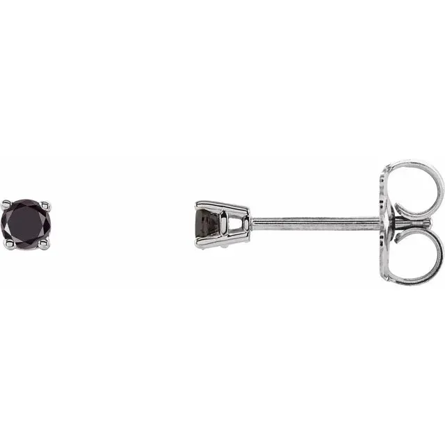 14K BLACK DIAMOND STUD EARRINGS