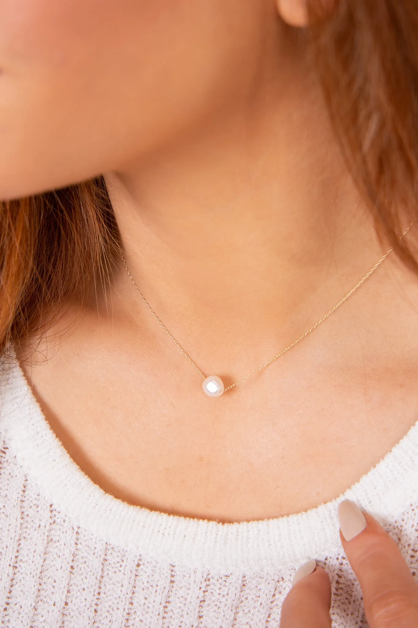 16" Gold Necklace Admire Pearl | E Newton