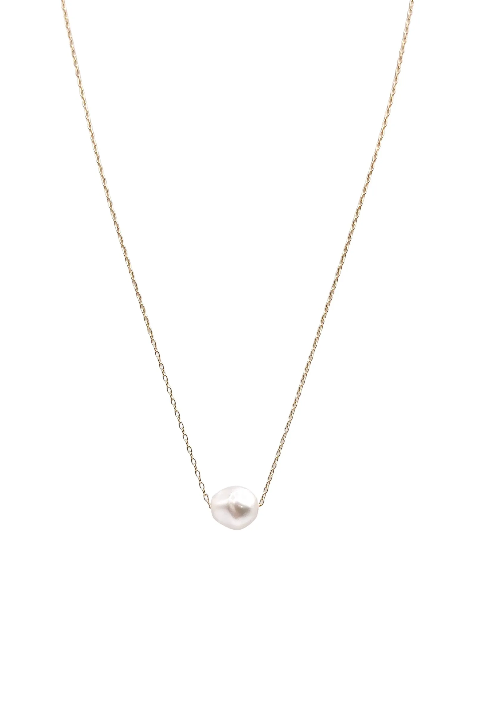 16" Gold Necklace Admire Pearl | E Newton