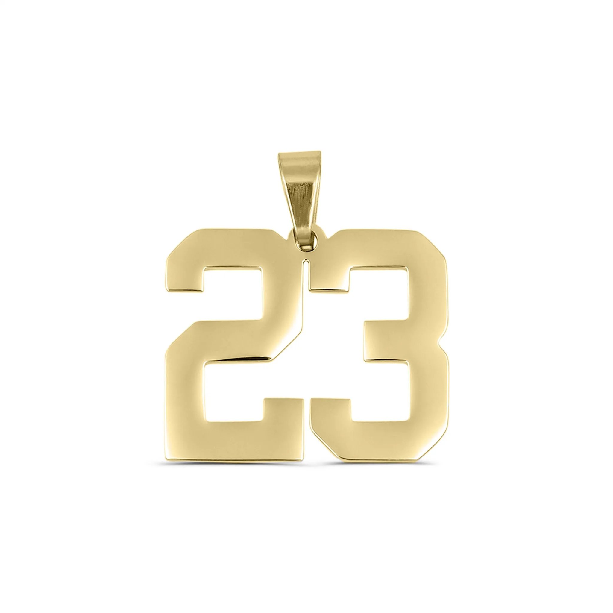 18K Gold PVD Coated Stainless Steel Sport Number Pendant / PDS0002