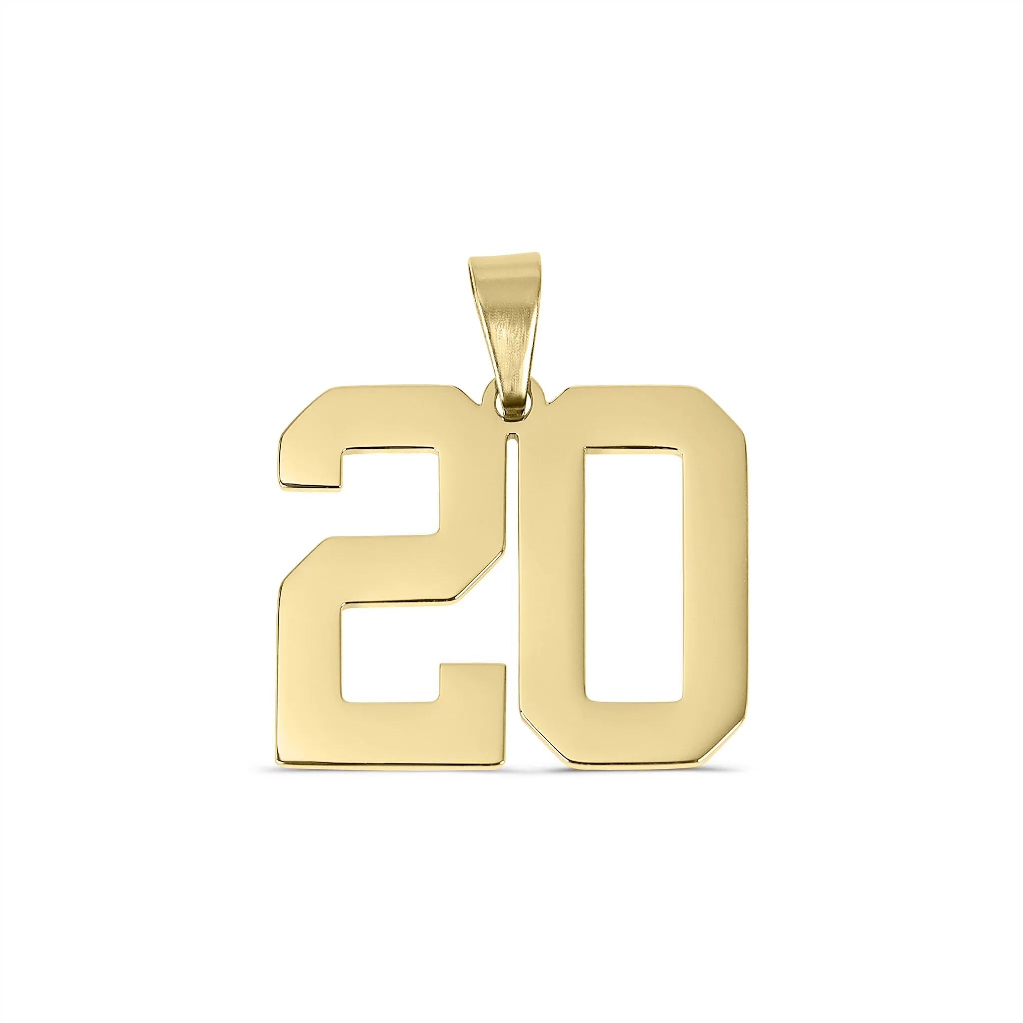 18K Gold PVD Coated Stainless Steel Sport Number Pendant / PDS0002