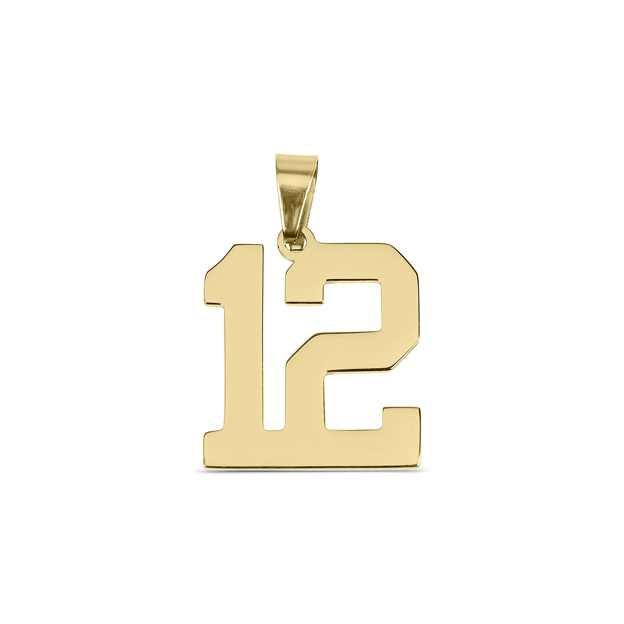 18K Gold PVD Coated Stainless Steel Sport Number Pendant / PDS0002