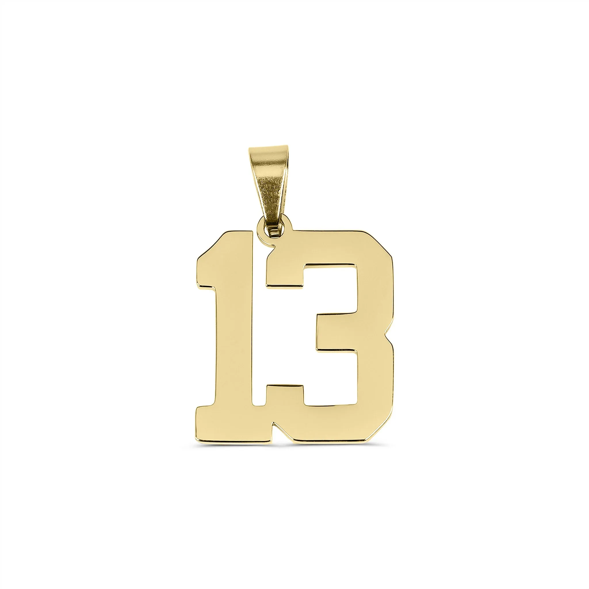 18K Gold PVD Coated Stainless Steel Sport Number Pendant / PDS0002