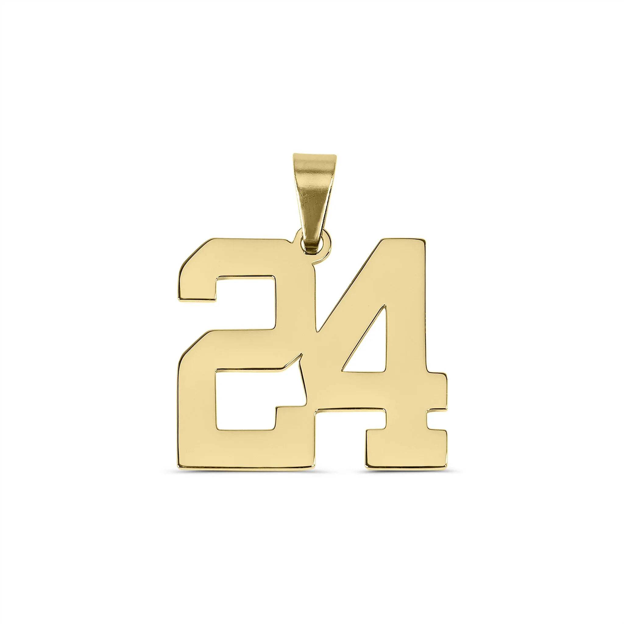 18K Gold PVD Coated Stainless Steel Sport Number Pendant / PDS0002