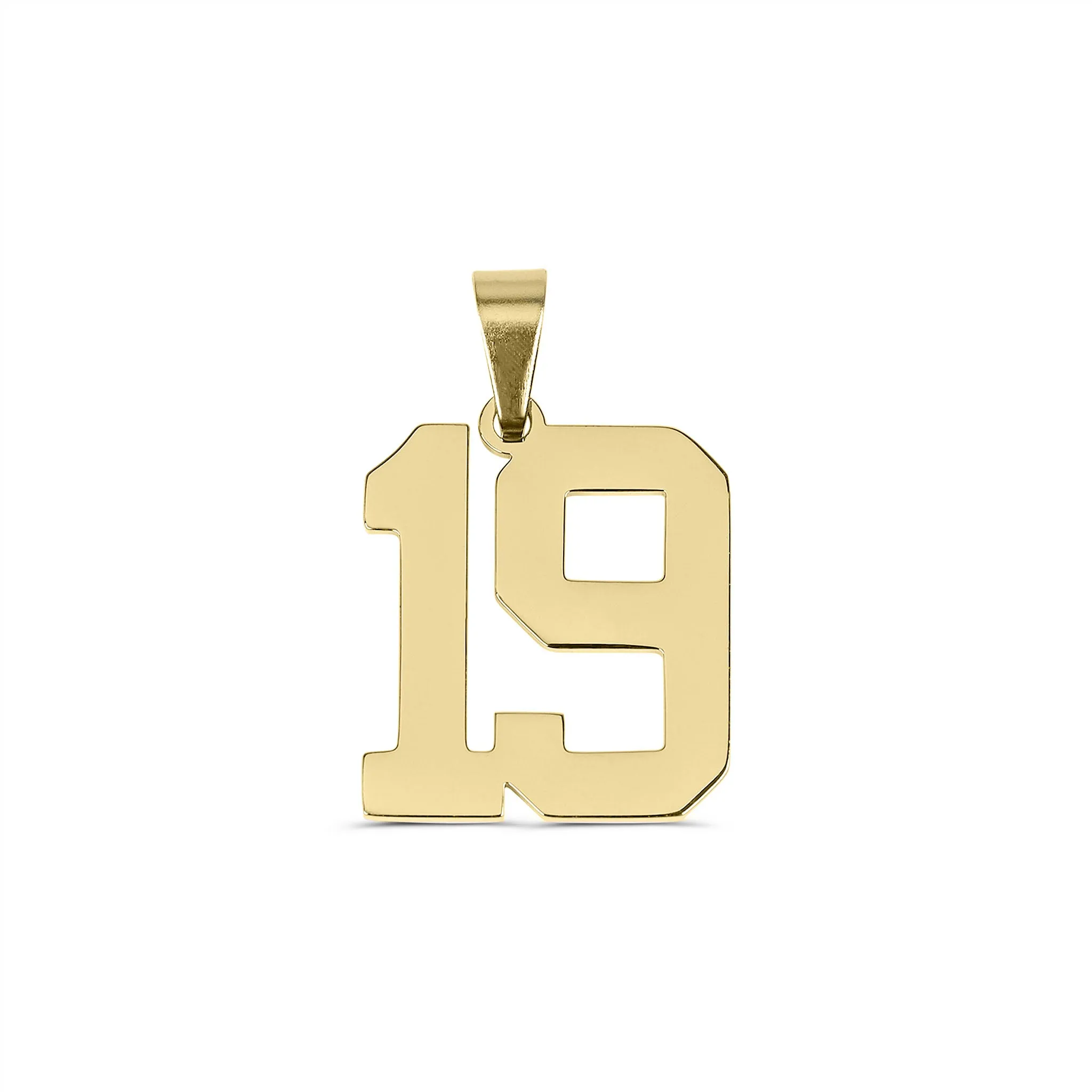 18K Gold PVD Coated Stainless Steel Sport Number Pendant / PDS0002