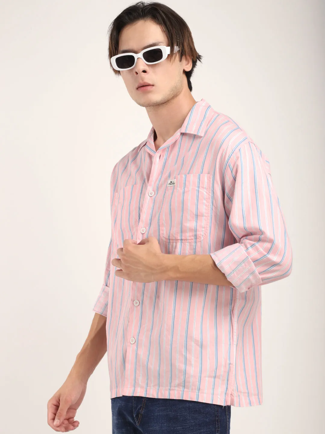 Allesia Pink Stripe Shirt