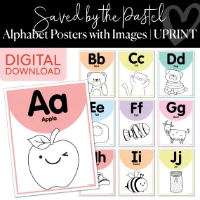 Alphabet Cards | Saved By The Pastel | Printable Classroom Decor | Schoolgirl Style