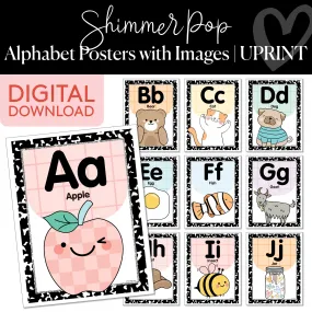 Alphabet Cards | Shimmer Pop | Printable Classroom Decor | Schoolgirl Style