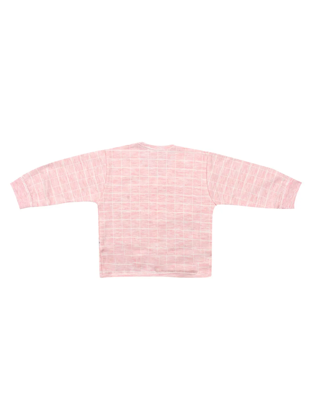 Baby's Warm Unisex Cotton Suit Set - 1Pajama and 1Shirt- Pink Check