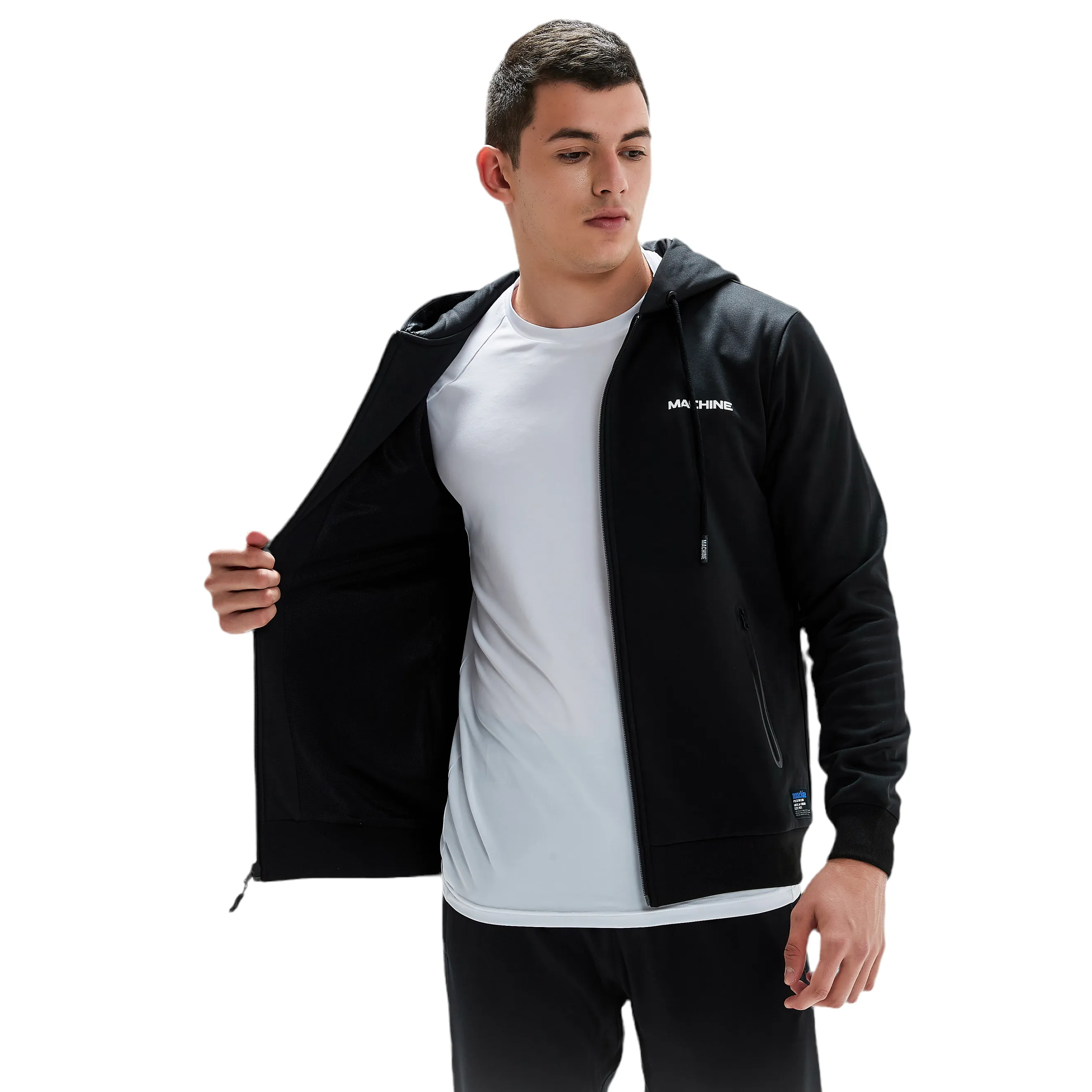 Beekman Zip Up Performance Hoodie - Slick Black