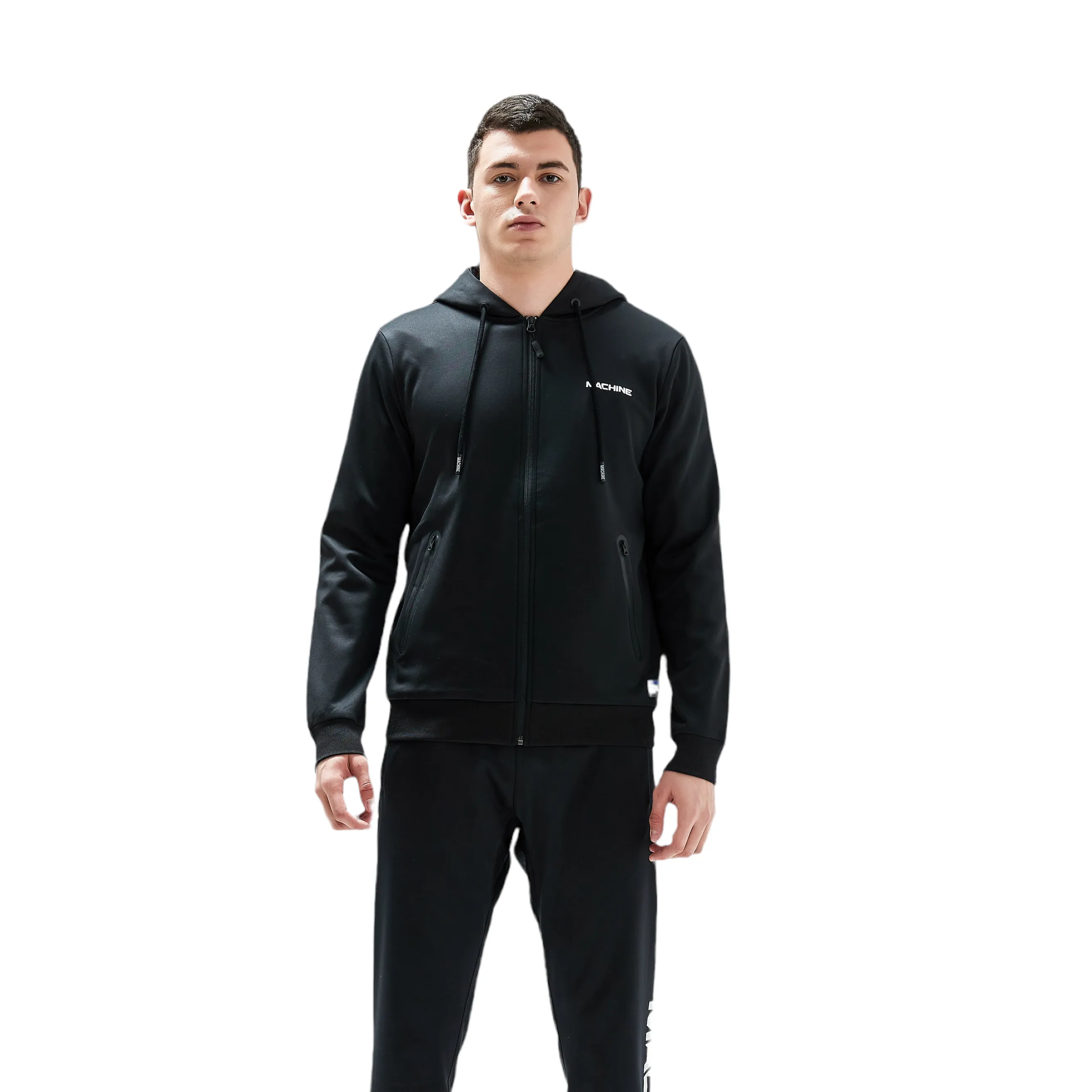 Beekman Zip Up Performance Hoodie - Slick Black