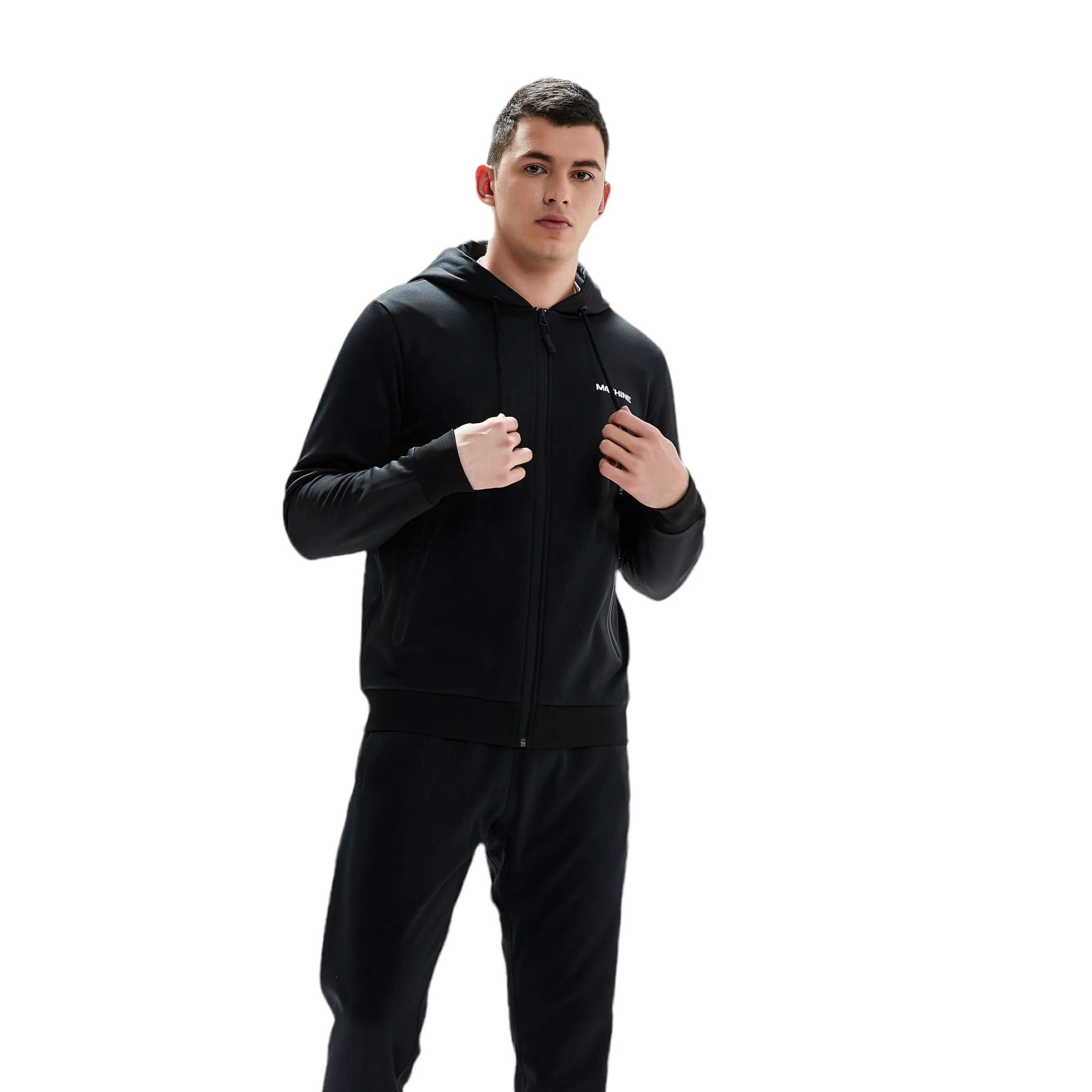 Beekman Zip Up Performance Hoodie - Slick Black