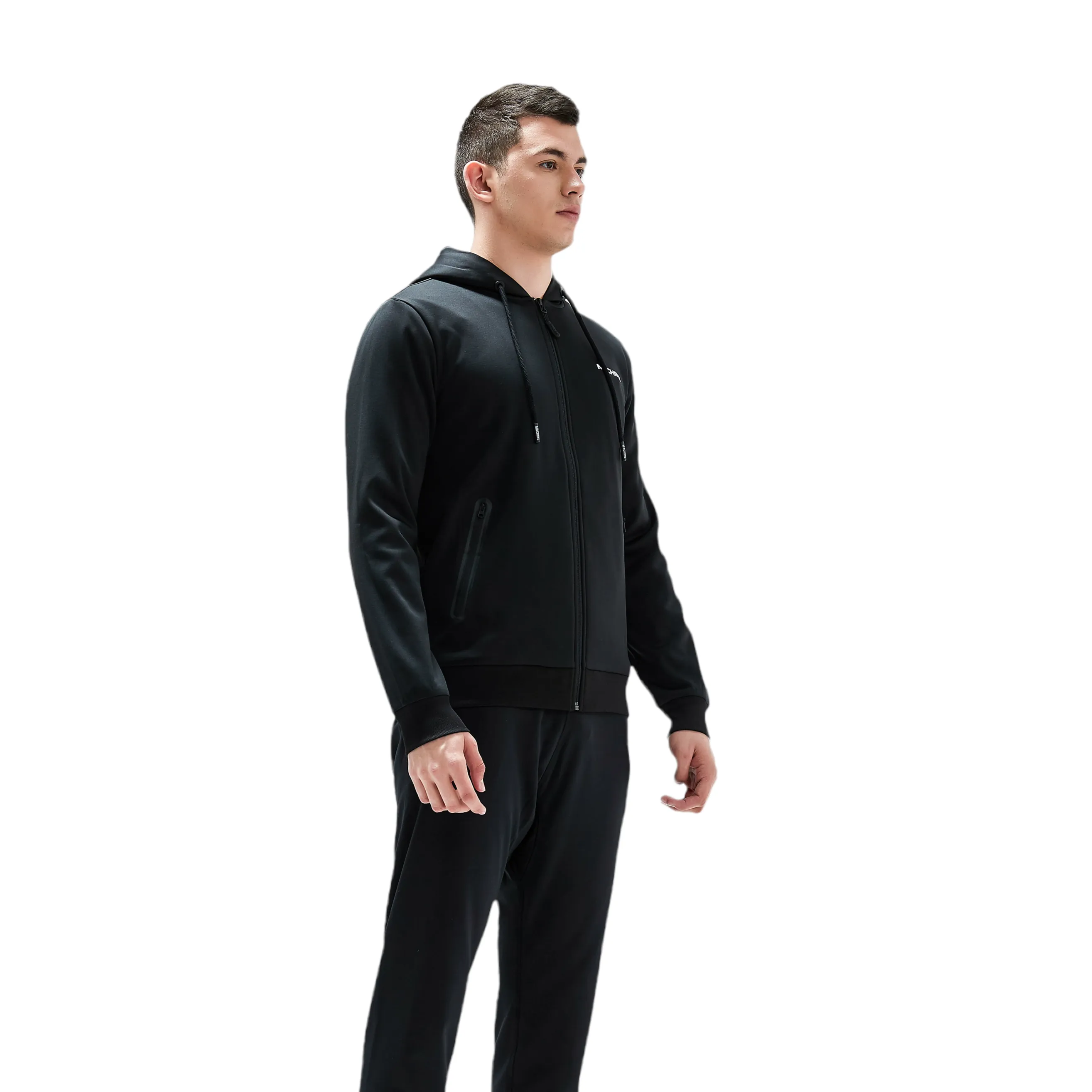 Beekman Zip Up Performance Hoodie - Slick Black