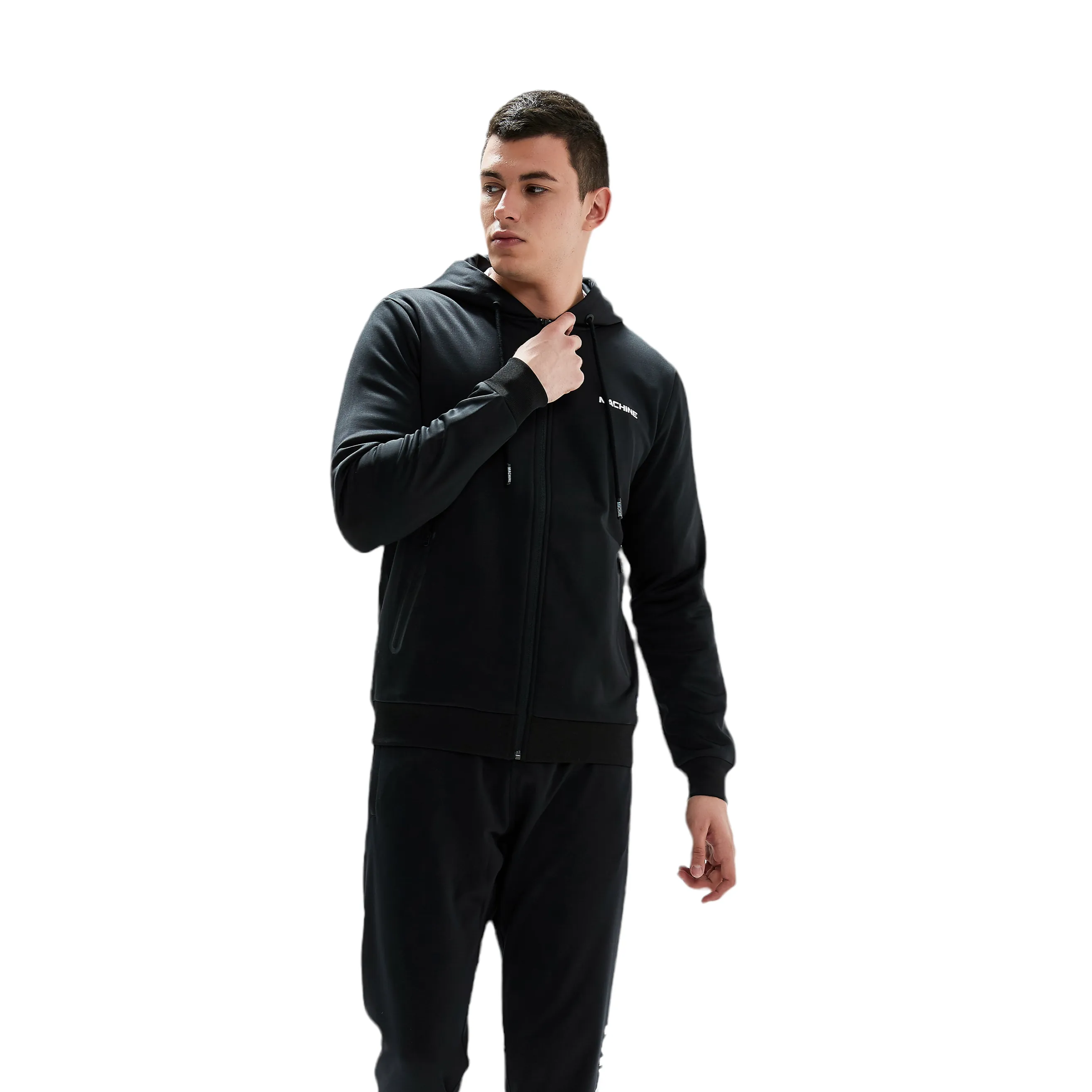 Beekman Zip Up Performance Hoodie - Slick Black