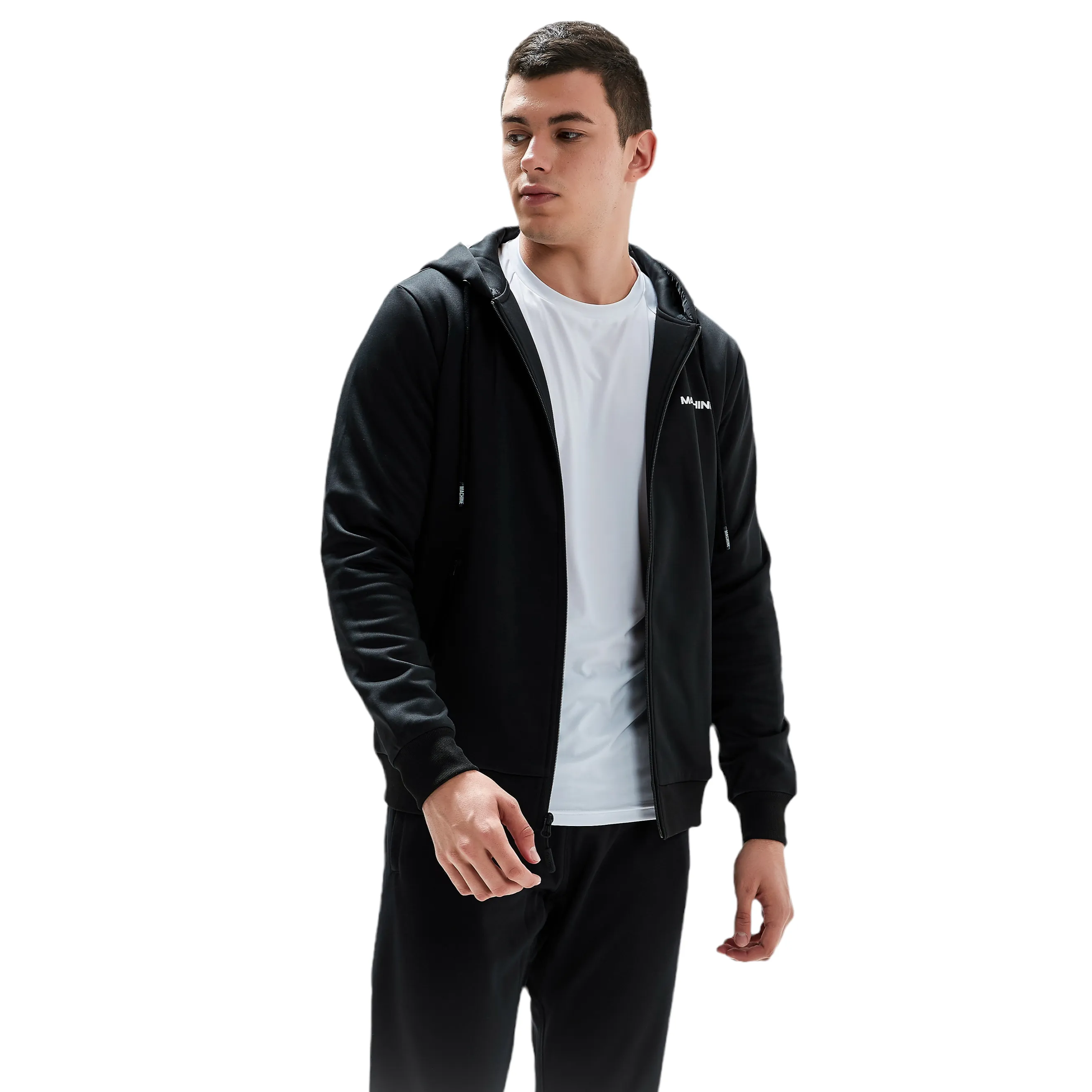 Beekman Zip Up Performance Hoodie - Slick Black