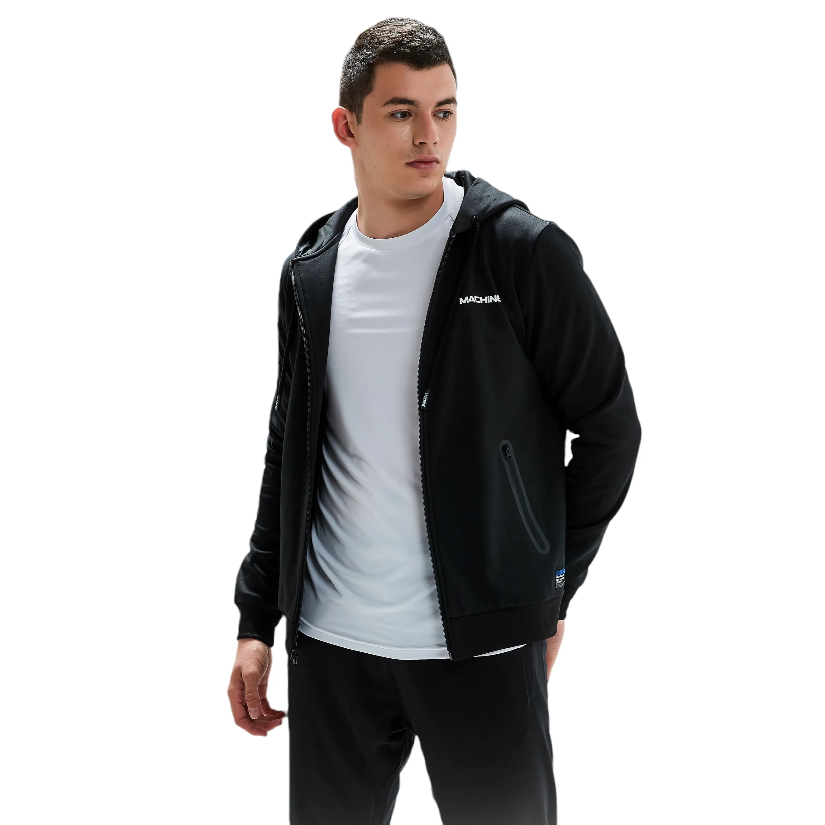 Beekman Zip Up Performance Hoodie - Slick Black