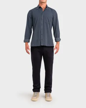 Blue Microcord Cotton Shirt