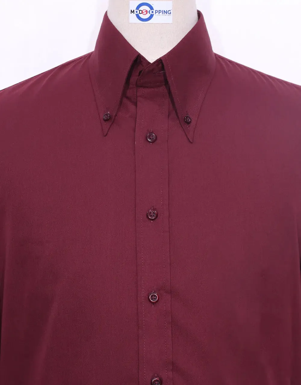 Button Down Shirt | Burgundy Shirt