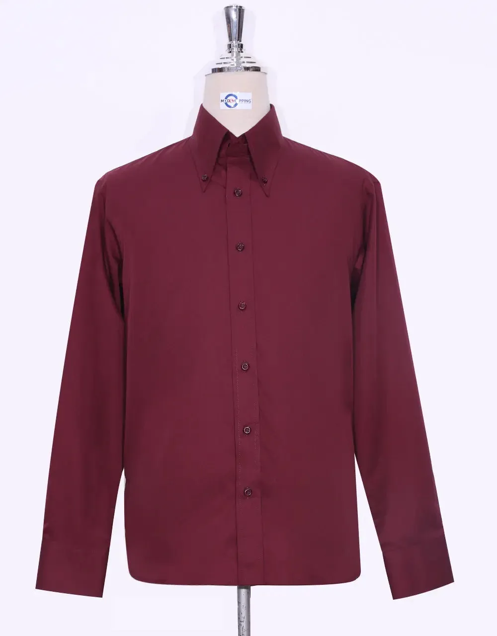 Button Down Shirt | Burgundy Shirt