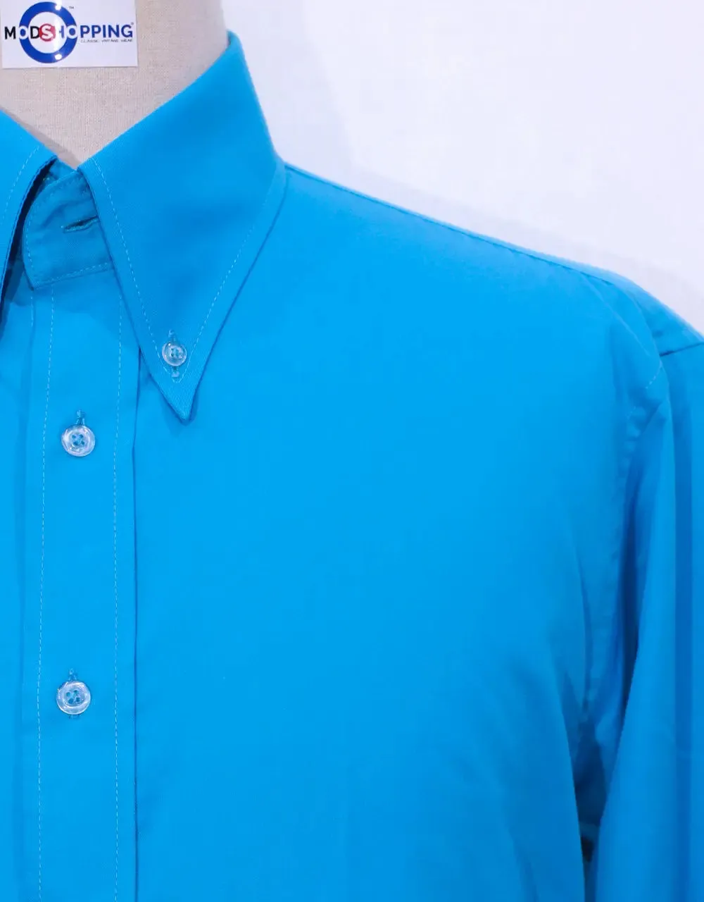 Button Down Shirt - Deep Sky Blue Shirt