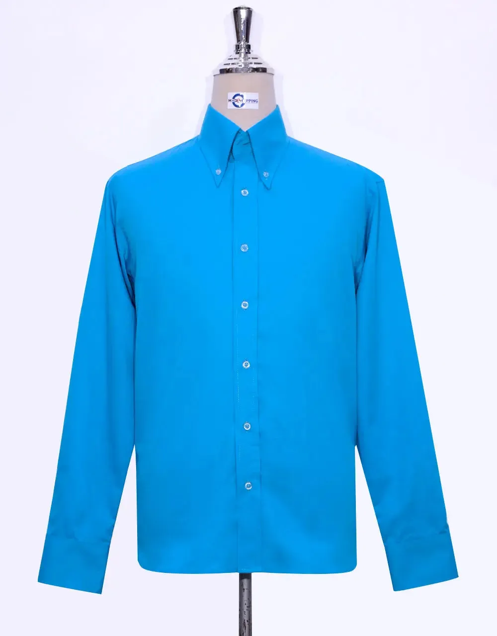 Button Down Shirt - Deep Sky Blue Shirt