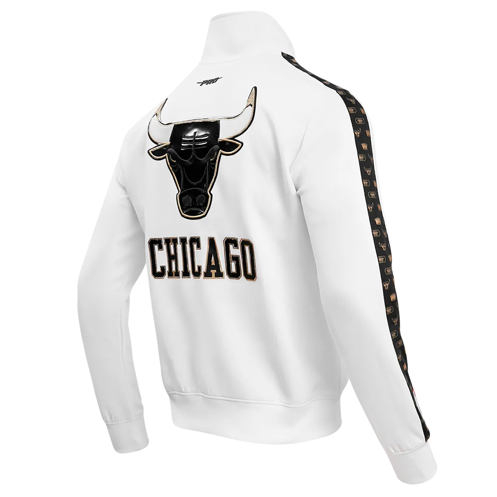 CHICAGO BULLS PRINT TAPING DK TRACK JACKET (WHITE/BLACK)