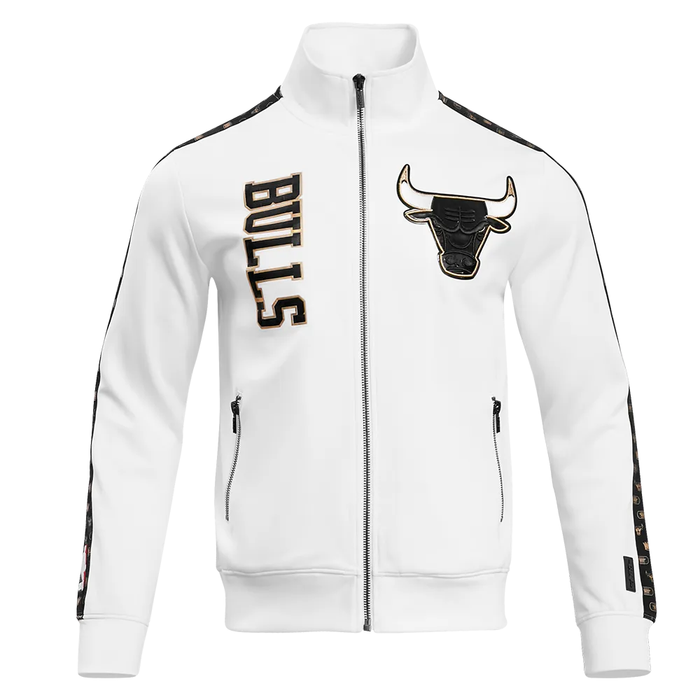 CHICAGO BULLS PRINT TAPING DK TRACK JACKET (WHITE/BLACK)