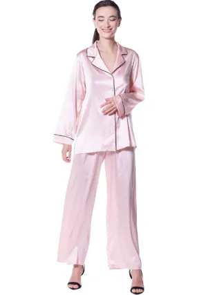 Christine Amelie Print Cropped Pajama Set, Parisian Pink (CHAS6800)