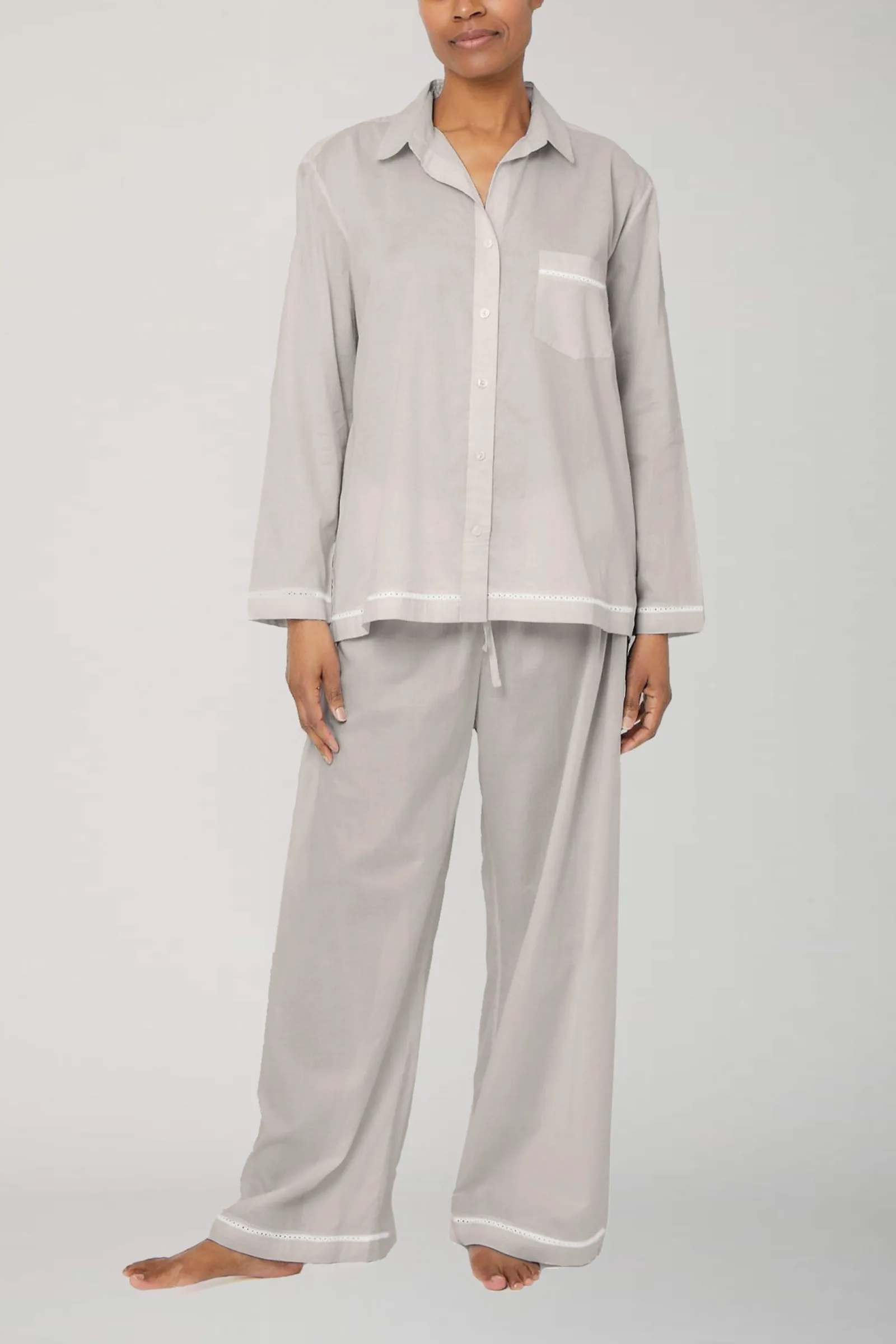 Classic Style Pajama Set - Grey