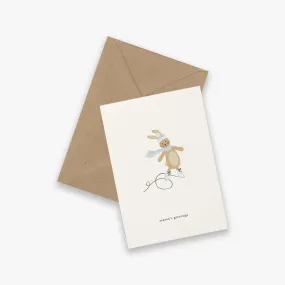 GREETING CARD // ICE SKATING BUNNY