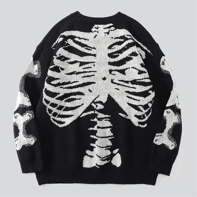 Hip-Hop Skeleton Knitted Sweater