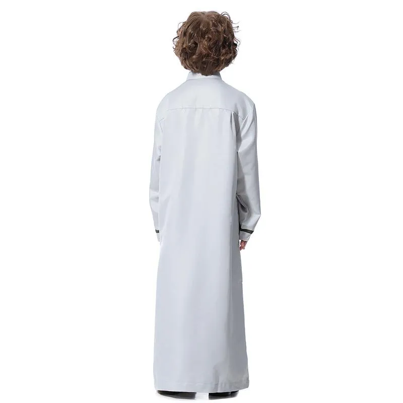 Islamic Muslim Kids Clothing Stand Collar Robe Boy thobes