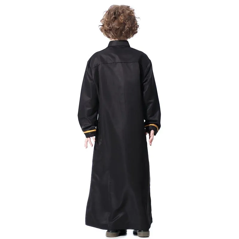 Islamic Muslim Kids Clothing Stand Collar Robe Boy thobes