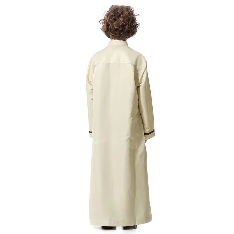 Islamic Muslim Kids Clothing Stand Collar Robe Boy thobes