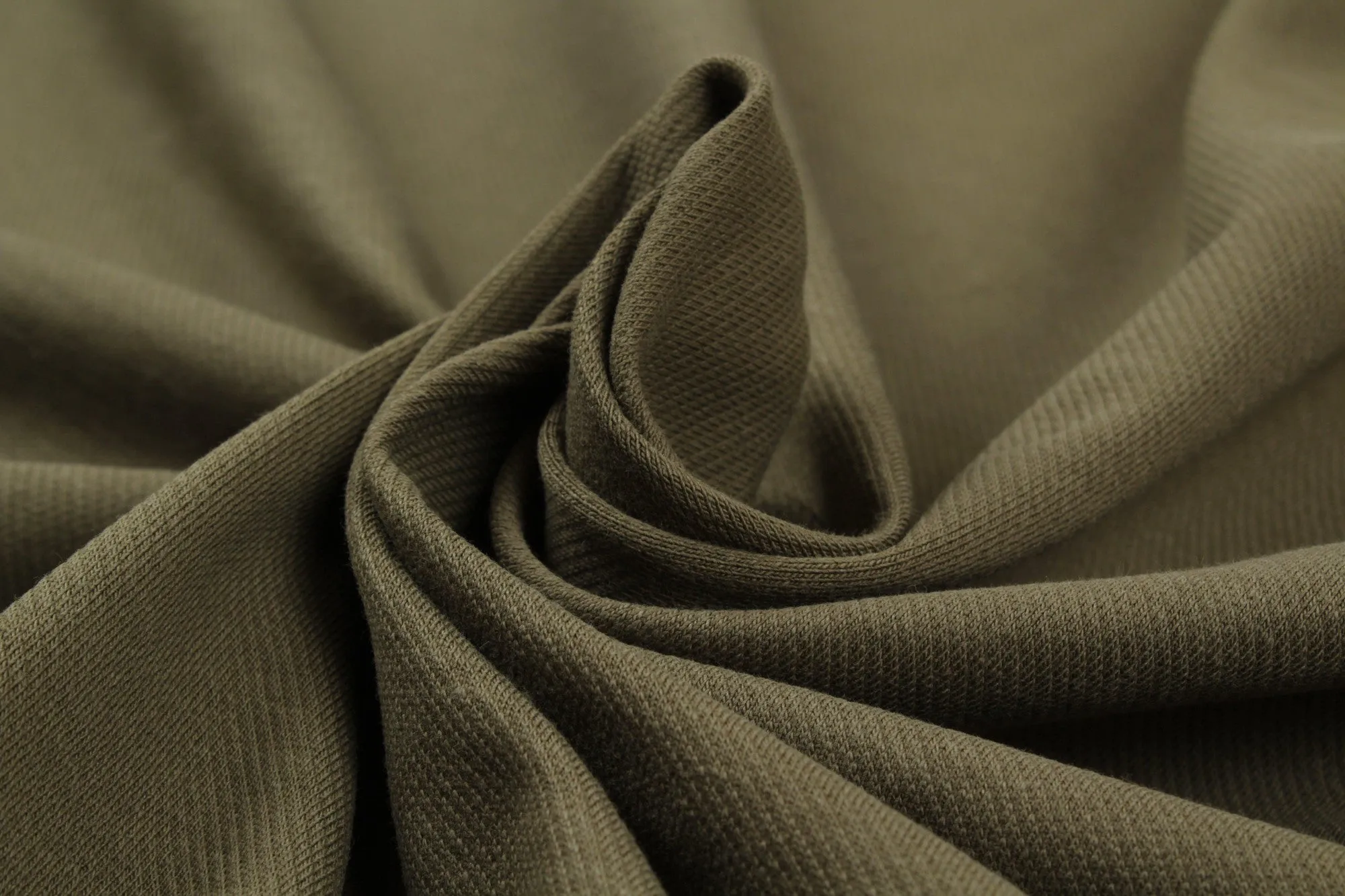 Knitted Cotton Twill - Khaki