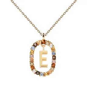 Letter E Circle Necklace