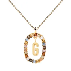 Letter G Circle Necklace