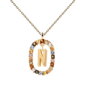 Letter N Circle Necklace