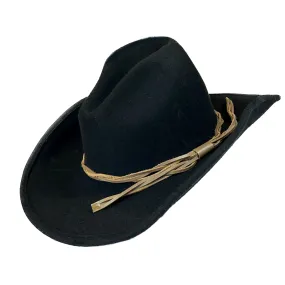 Lonesome Gus Black Premium 100% Wool Western Cowboy Hat