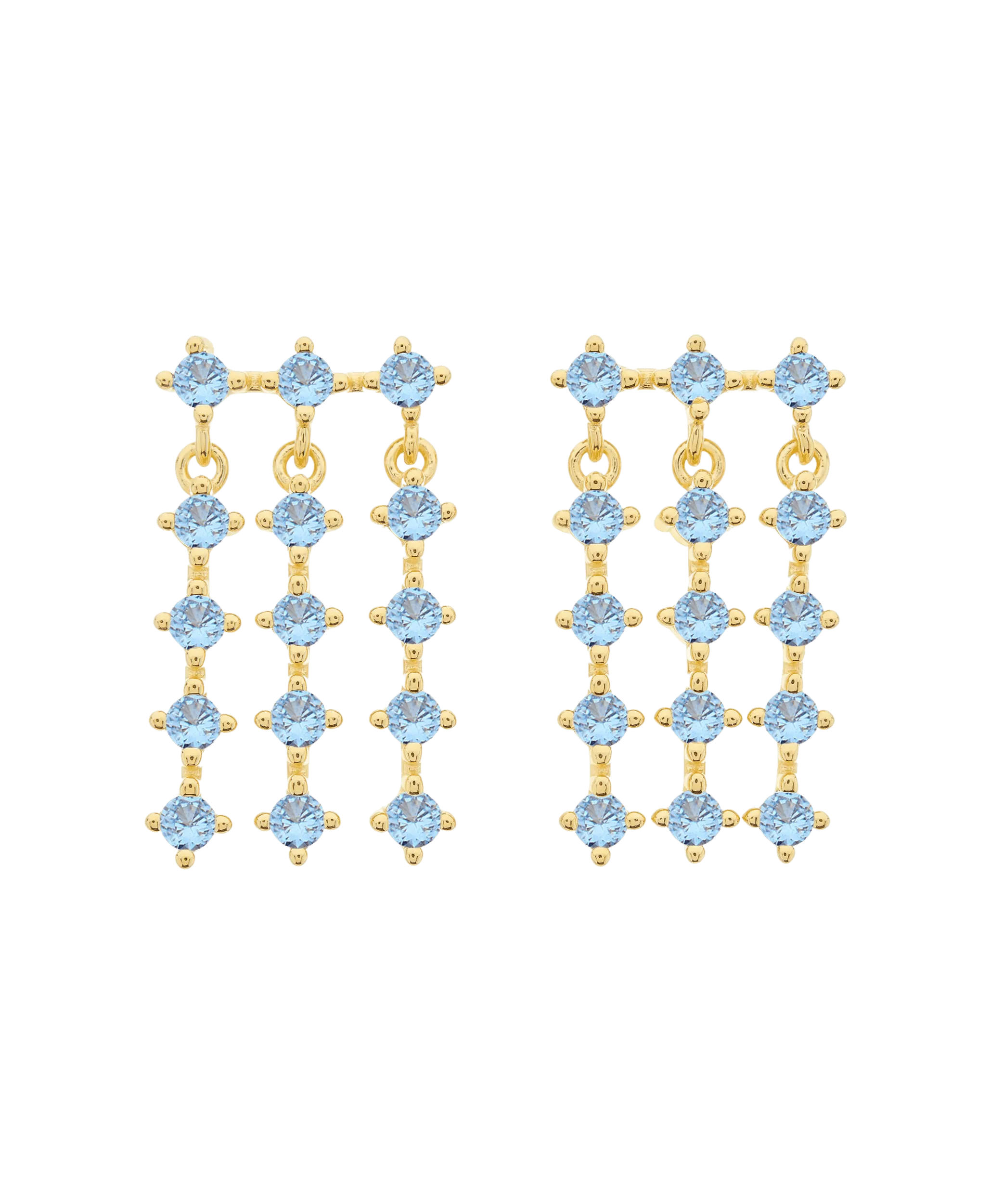 Mila Earrings Blue 18ct Gold Plated