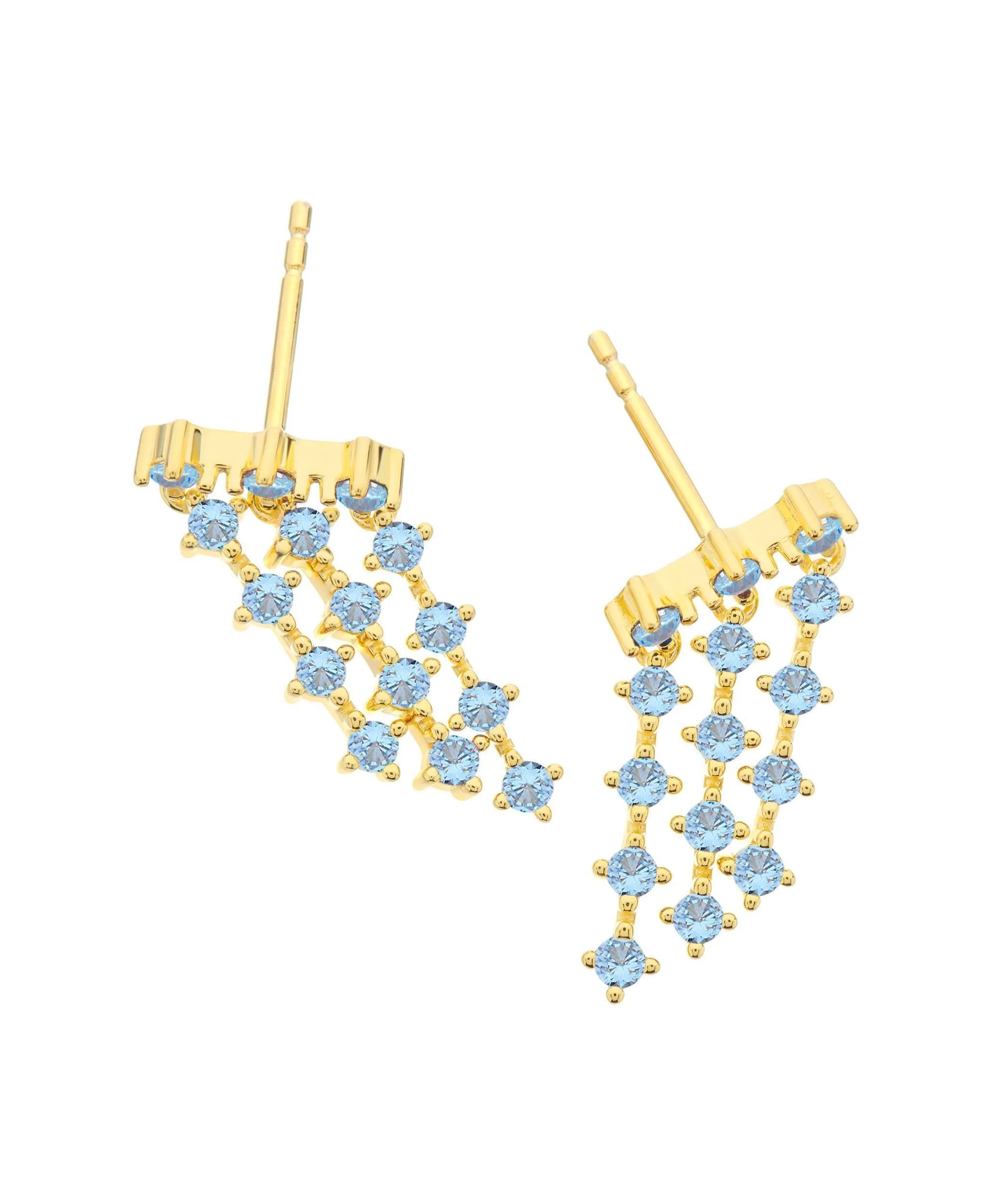 Mila Earrings Blue 18ct Gold Plated