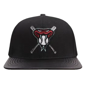 MLB ARIZONA DIAMONDBACKS MASHUP UNISEX WOOL LEATHER STRAPBACK HAT (BLACK)