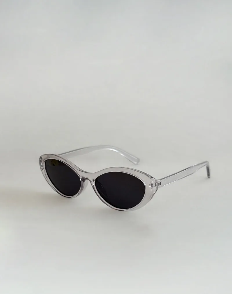 Mydas Oval Sunglasses in Opaque Silver