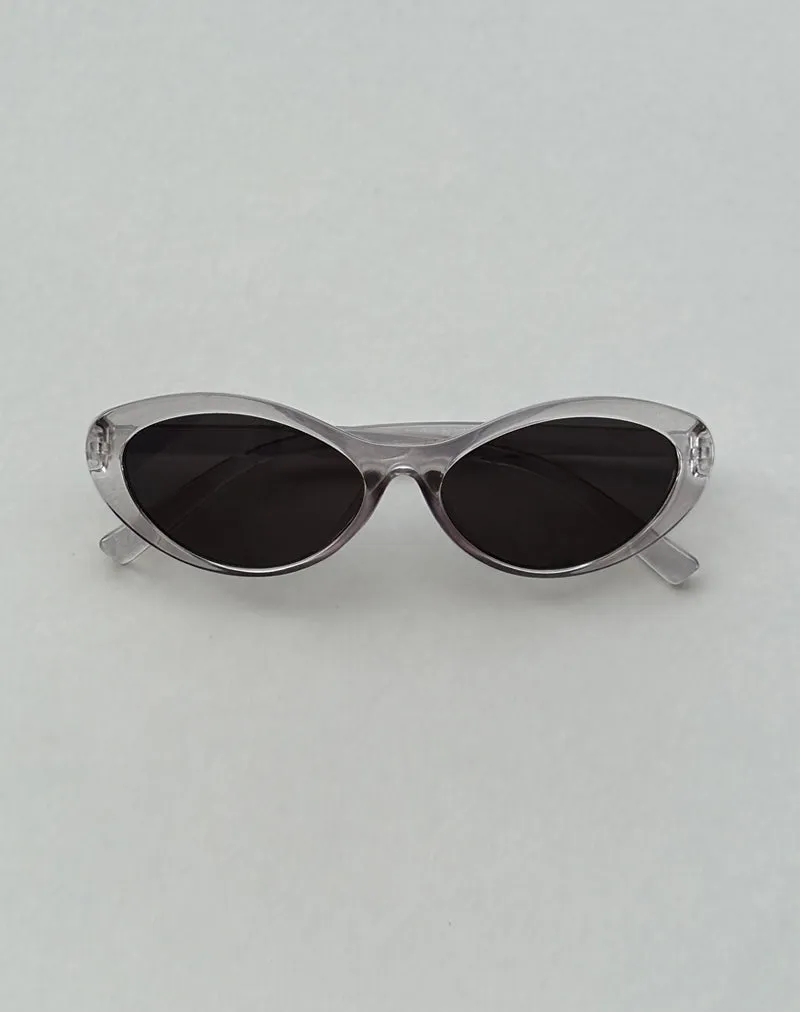 Mydas Oval Sunglasses in Opaque Silver