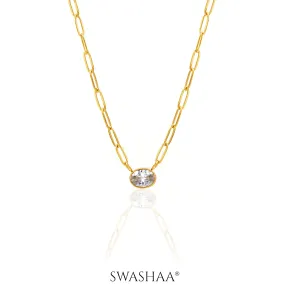 Pinsk Solitaire 18K Gold Plated Necklace