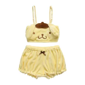 POMPOMPURIN PLUSH EAR PAJAMA SET (3 SIZES)