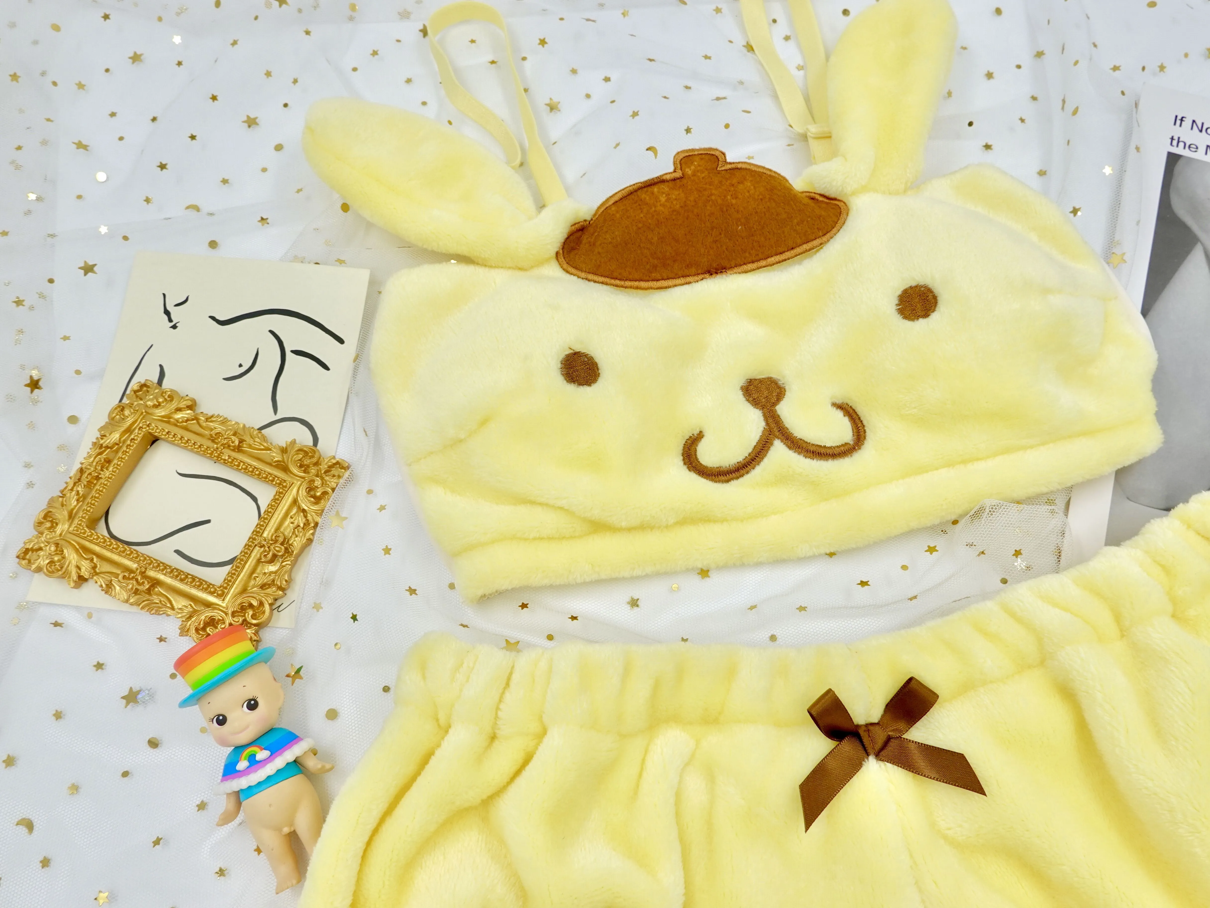 POMPOMPURIN PLUSH EAR PAJAMA SET (3 SIZES)