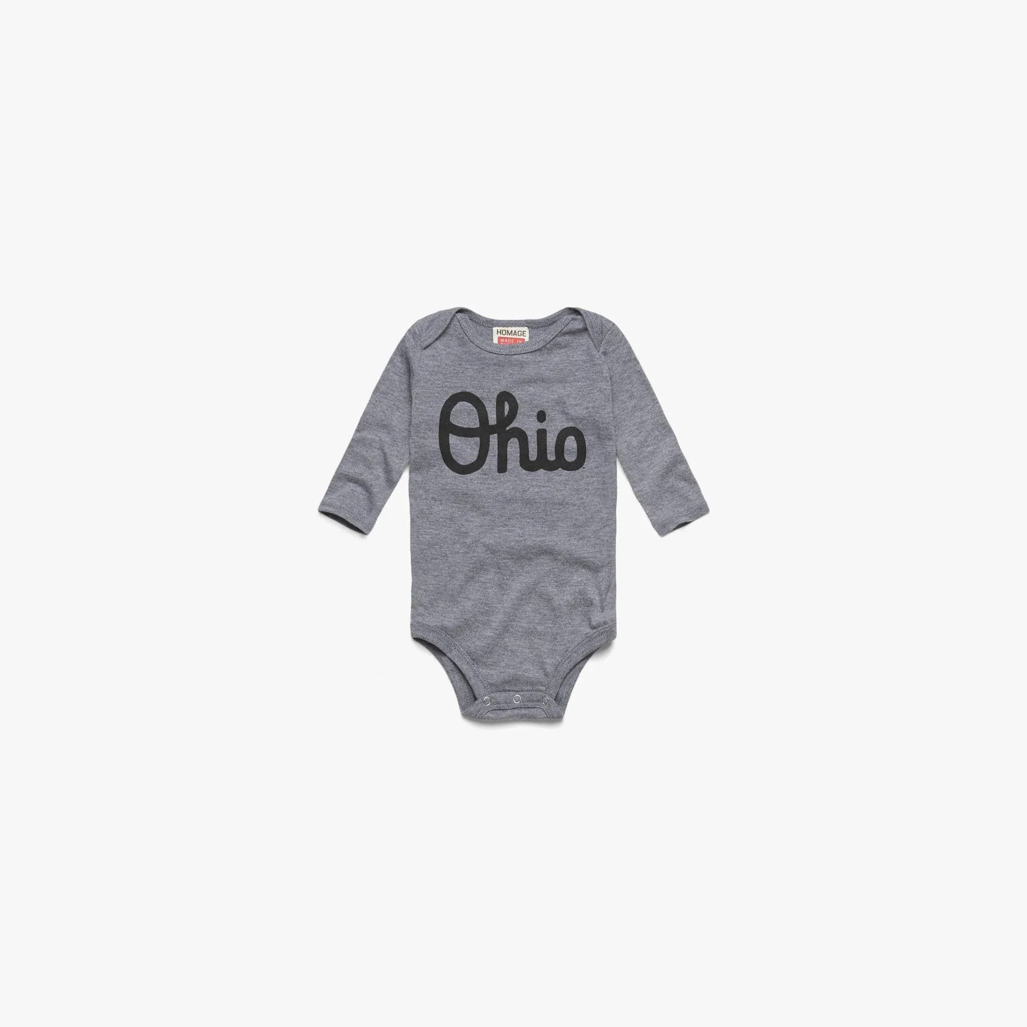 Script Ohio Long Sleeve Baby One Piece